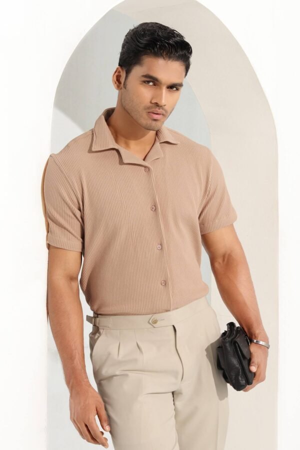 Half Sleeve Cuban Shirt – Beige