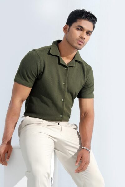 Half Sleeve Cuban Shirt - Green