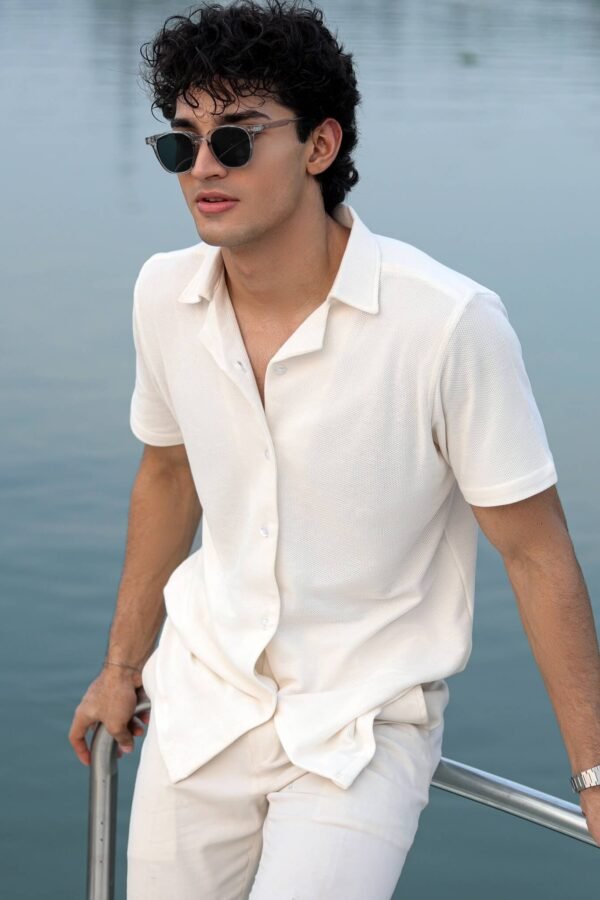 Half Sleeve Cuban Shirt - White