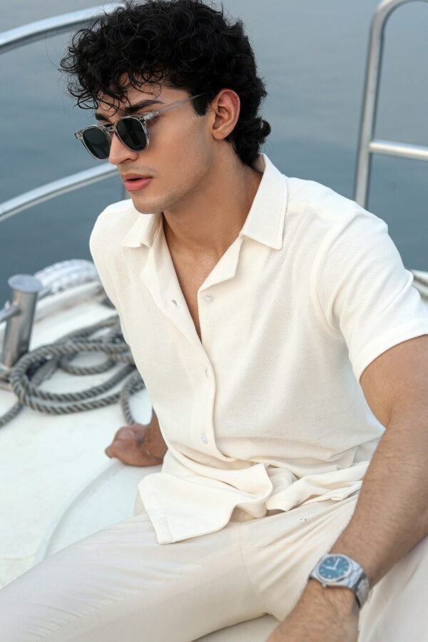 Half Sleeve Cuban Shirt - White