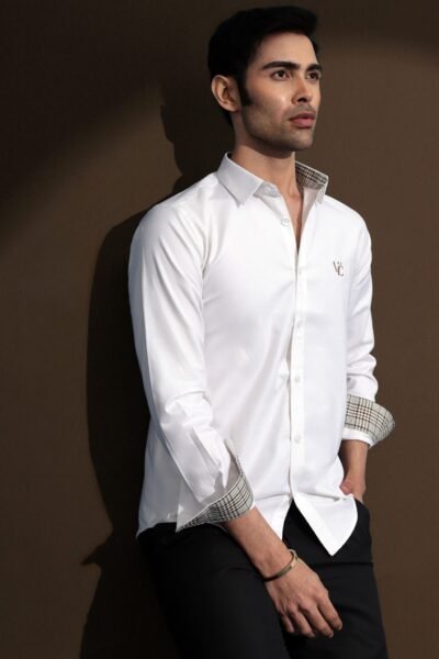 Monogram Full Sleeve White Shirt