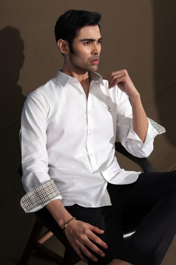 Monogram Full Sleeve White Shirt