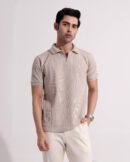 Textured V-neck Polo