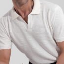 Textured V-neck Polo