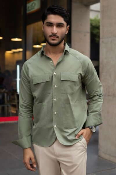 The Vincent Utility Olive Shirt