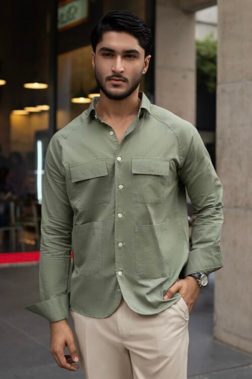 The Vincent Utility Olive Shirt