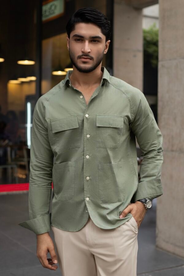 The Vincent Utility Olive Shirt