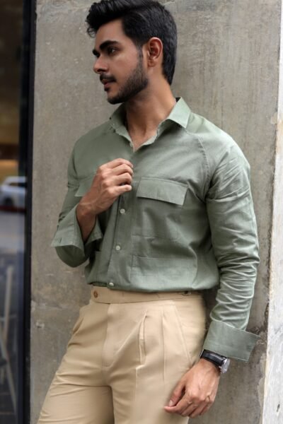 The Vincent Utility Olive Shirt