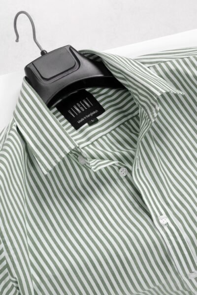 Green Strip Formal Shirt