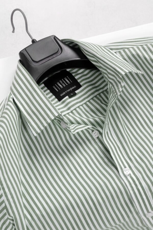Green Strip Formal Shirt