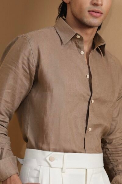Nomad Beige Linen Shirt