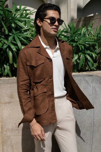 Safari Jacket - utility 4 pockets Orange