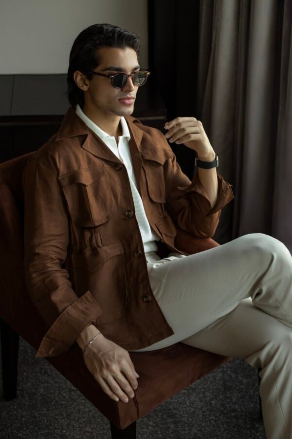 Safari Jacket - utility 4 pockets Orange