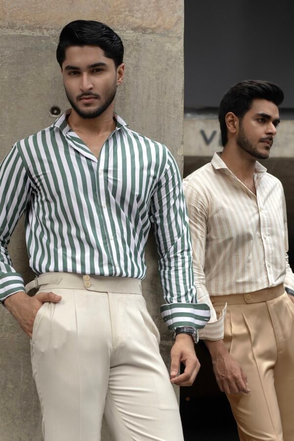 Riviera Striped Shirt-Green