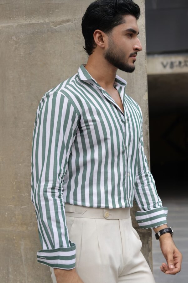 Riviera Striped Shirt-Green