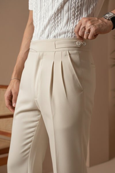Off white Flared pants -Cutting Belt