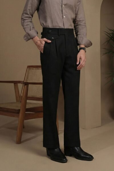 Black Flared pants with flap