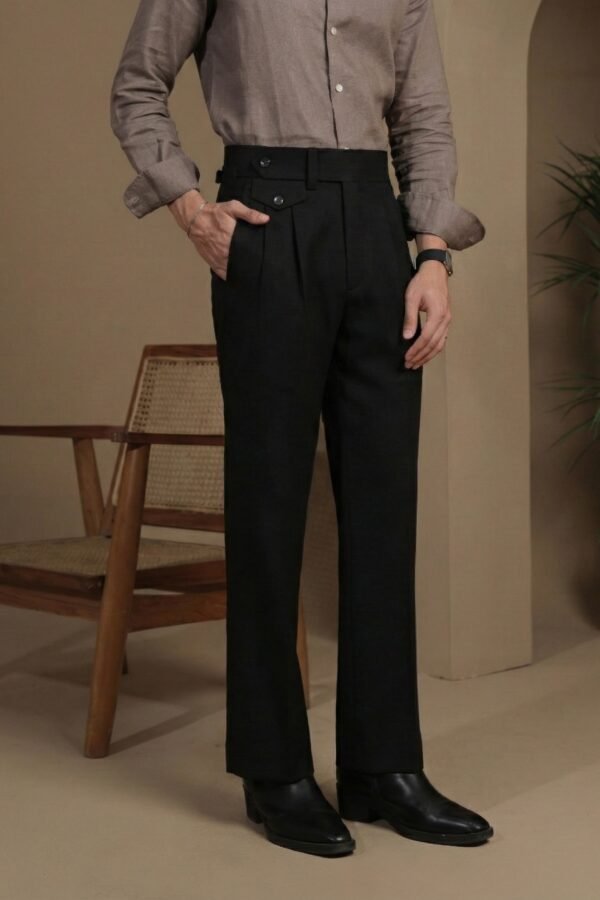 Black Flared pants with flap