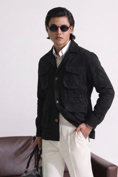 Nomad Suede Safari Jacket - Black