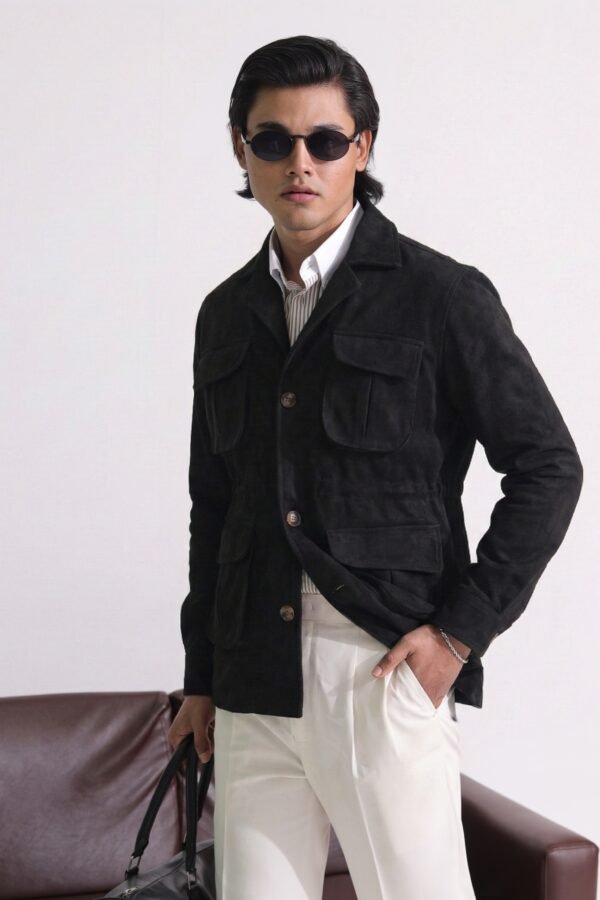 Nomad Suede Safari Jacket - Black