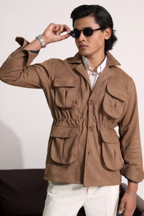 Nomad Suede Safari Jacket - Light Brown