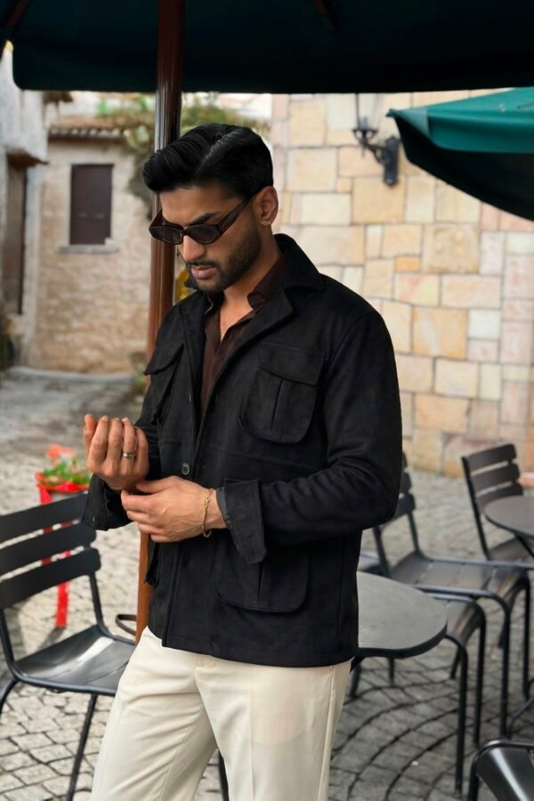 Nomad Suede Safari Jacket - Black