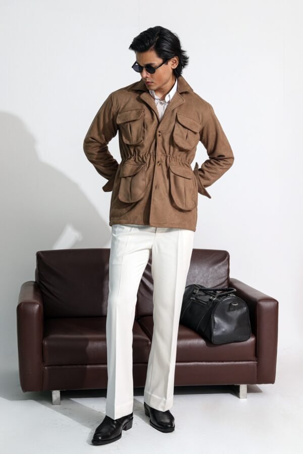 Nomad Suede Safari Jacket - Light Brown