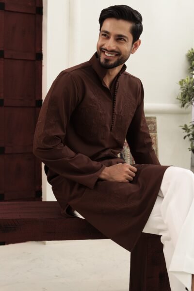 Palm tree embroidery work - Deep brown