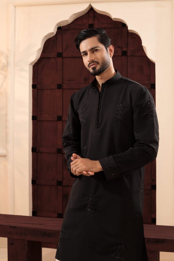 Allover Zardosi Punjabi-Black