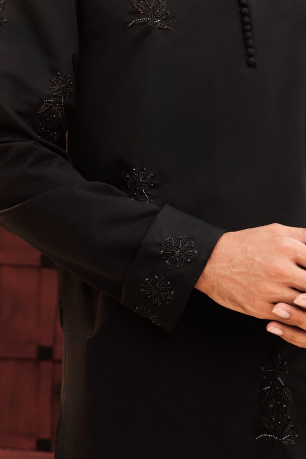 Floral embroidery work - Black