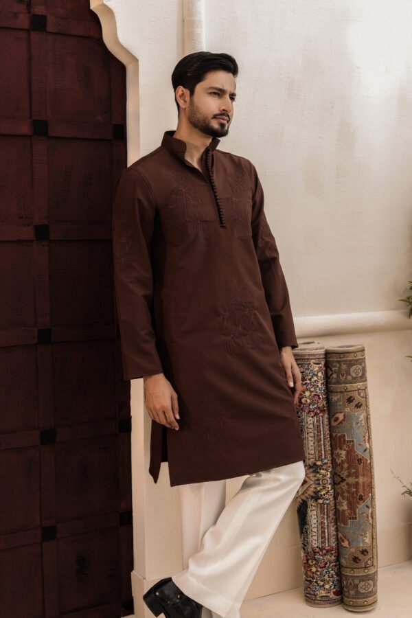 Palm tree embroidery work - Deep brown