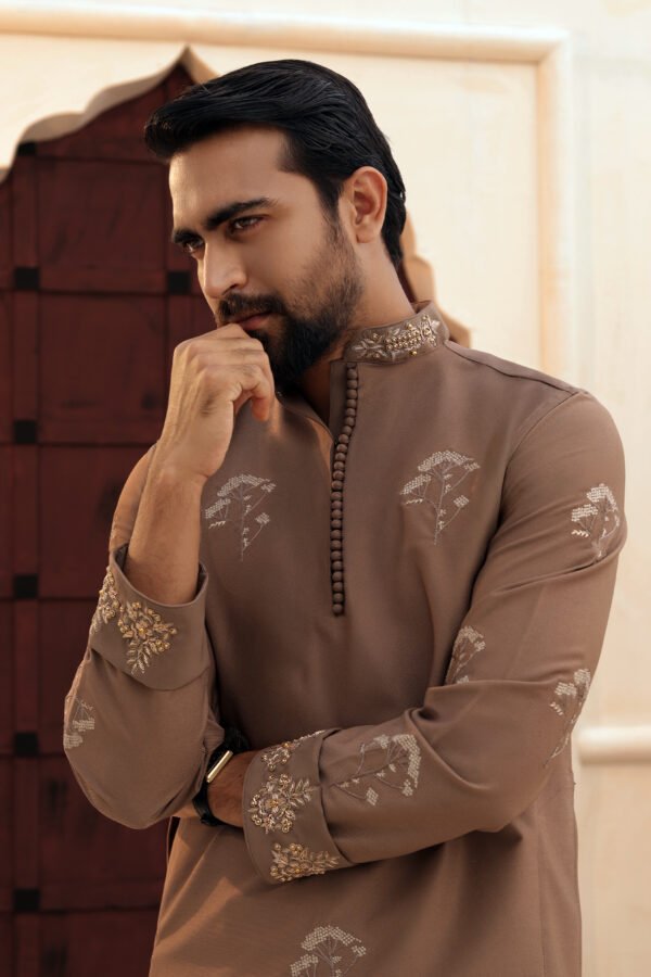 Allover Zardosi Punjabi-Caramel Brown