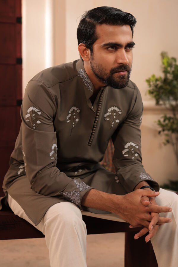 Allover Zardosi Punjabi-Gray