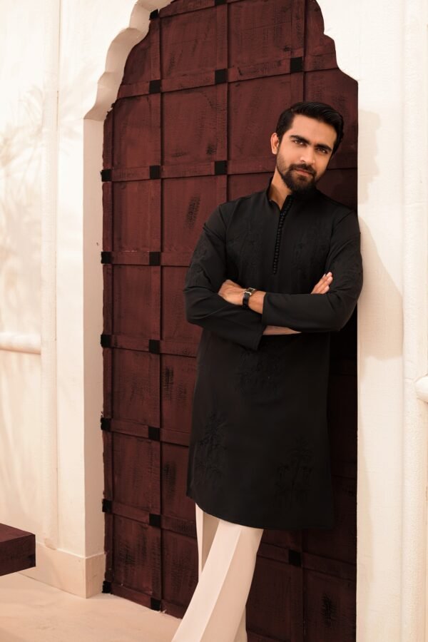 Palm Tree embroidery work - Black