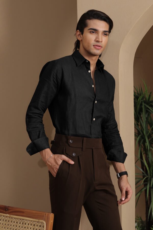 Nomad Black Linen Shirt