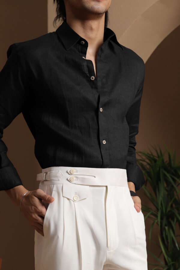 Nomad Black Linen Shirt