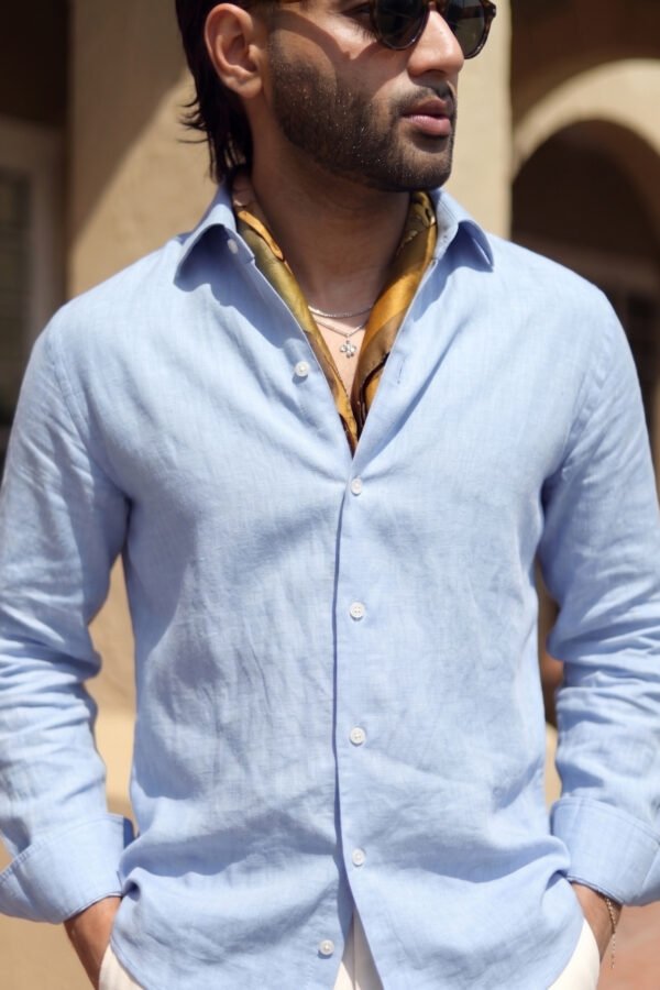 Nomad Sky blue Linen Shirt