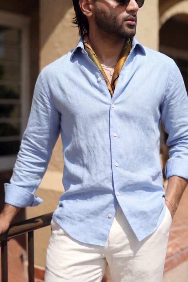 Nomad Sky blue Linen Shirt