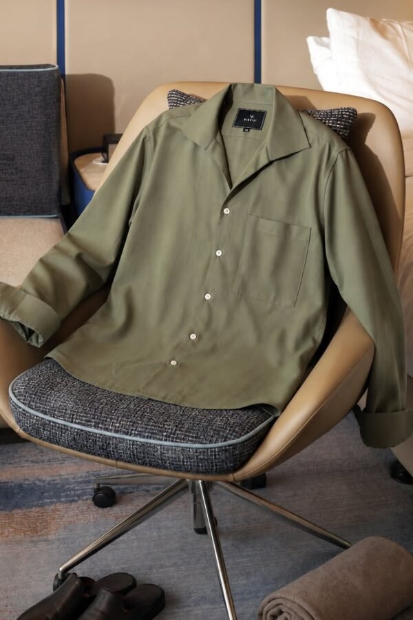Open Collar Shirt- Sage green