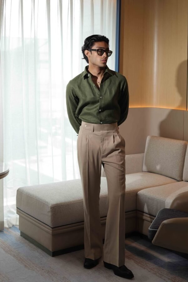 Sand Brown Flared pants without flap