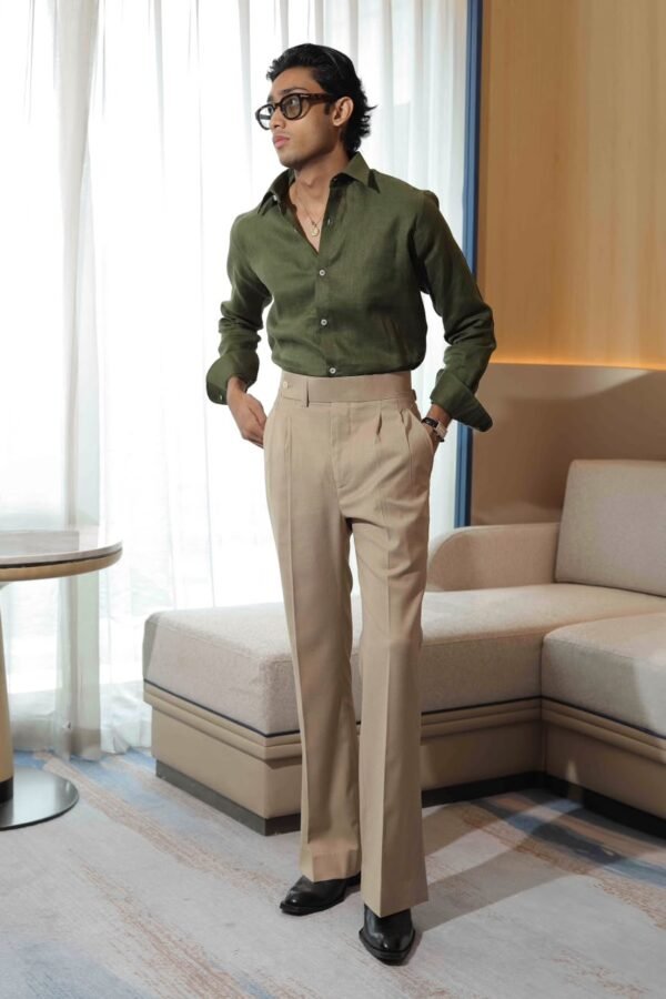 Sand Brown Flared pants without flap