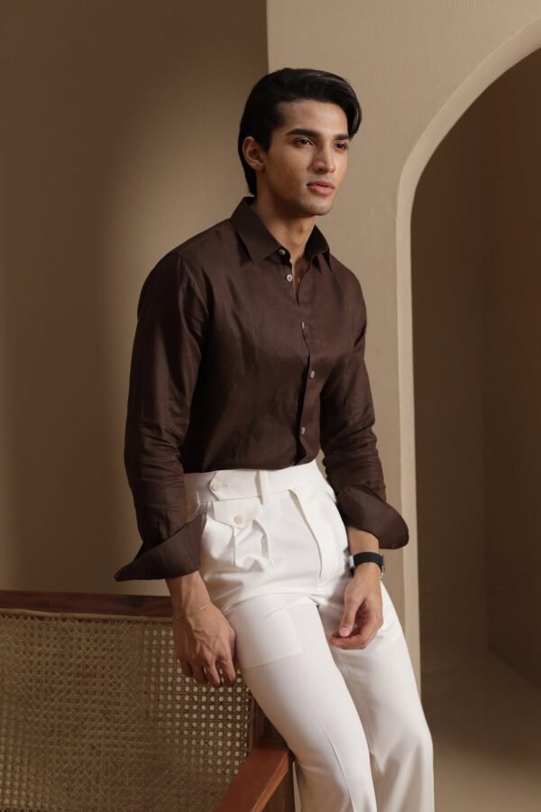 Nomad Brown Linen Shirt